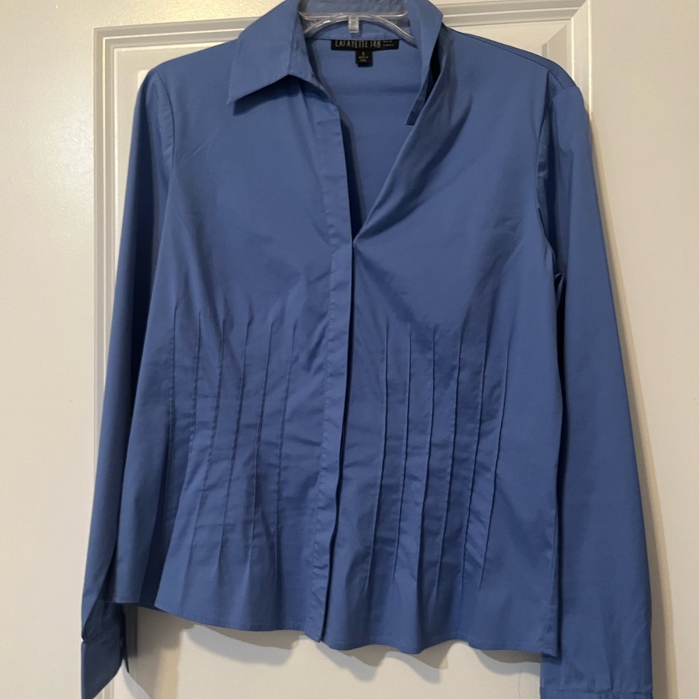 Lafayette 148 button down deep blue top